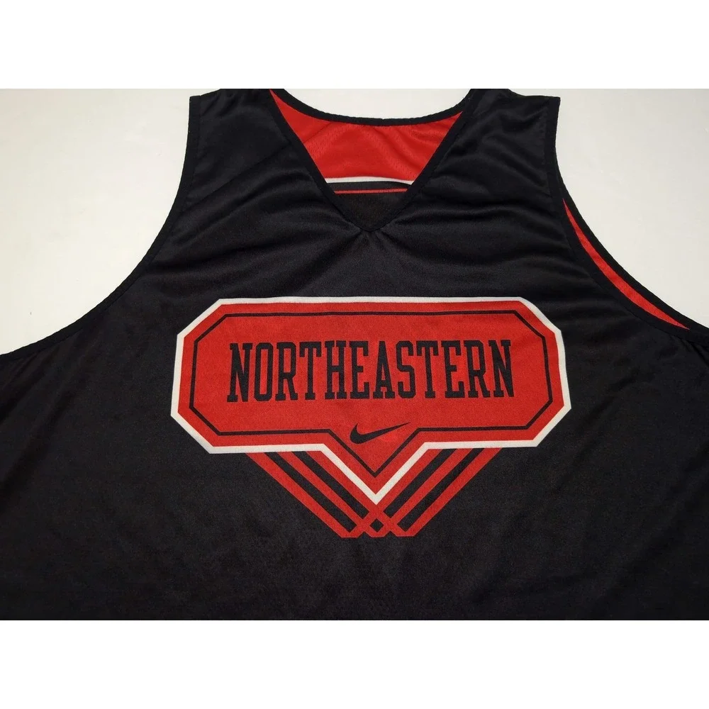 NIKE Northeastern Huskies Basketball‎ Reversible Practice Jersey Black Red 3XL